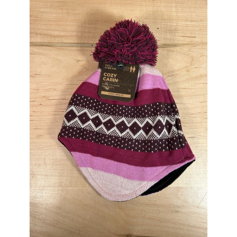 Field & Stream Cozy cabin Hat, Youth One Size, Pink, Beanie, Warm Hat